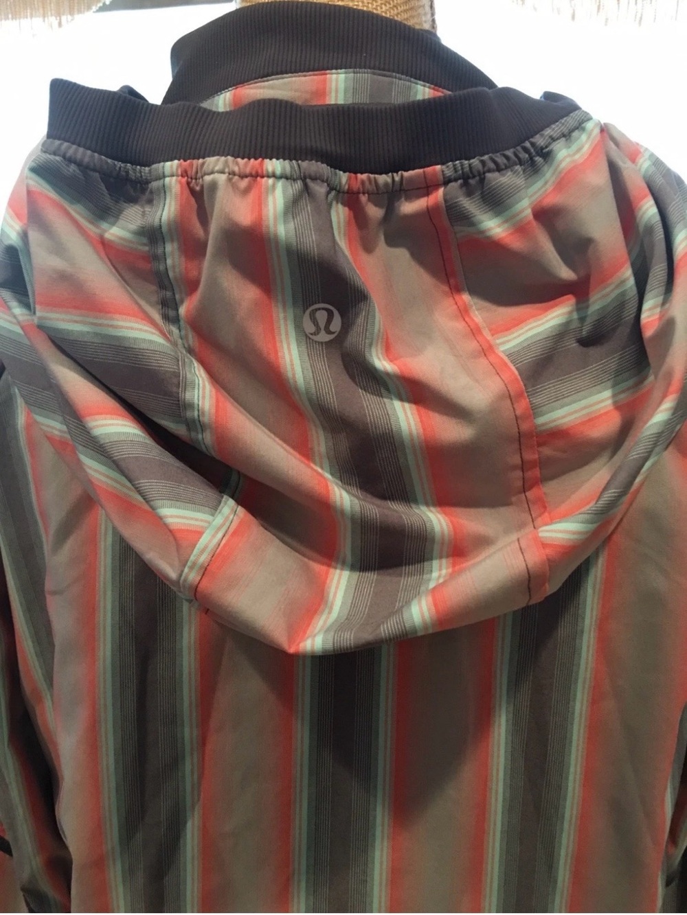 lululemon athletica Striped Hooded Bomber Jacket - Pink & Gray, size M - Picture 8 of 12